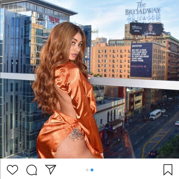 Rust Cowl Neck Dress - Picture 2 of 2